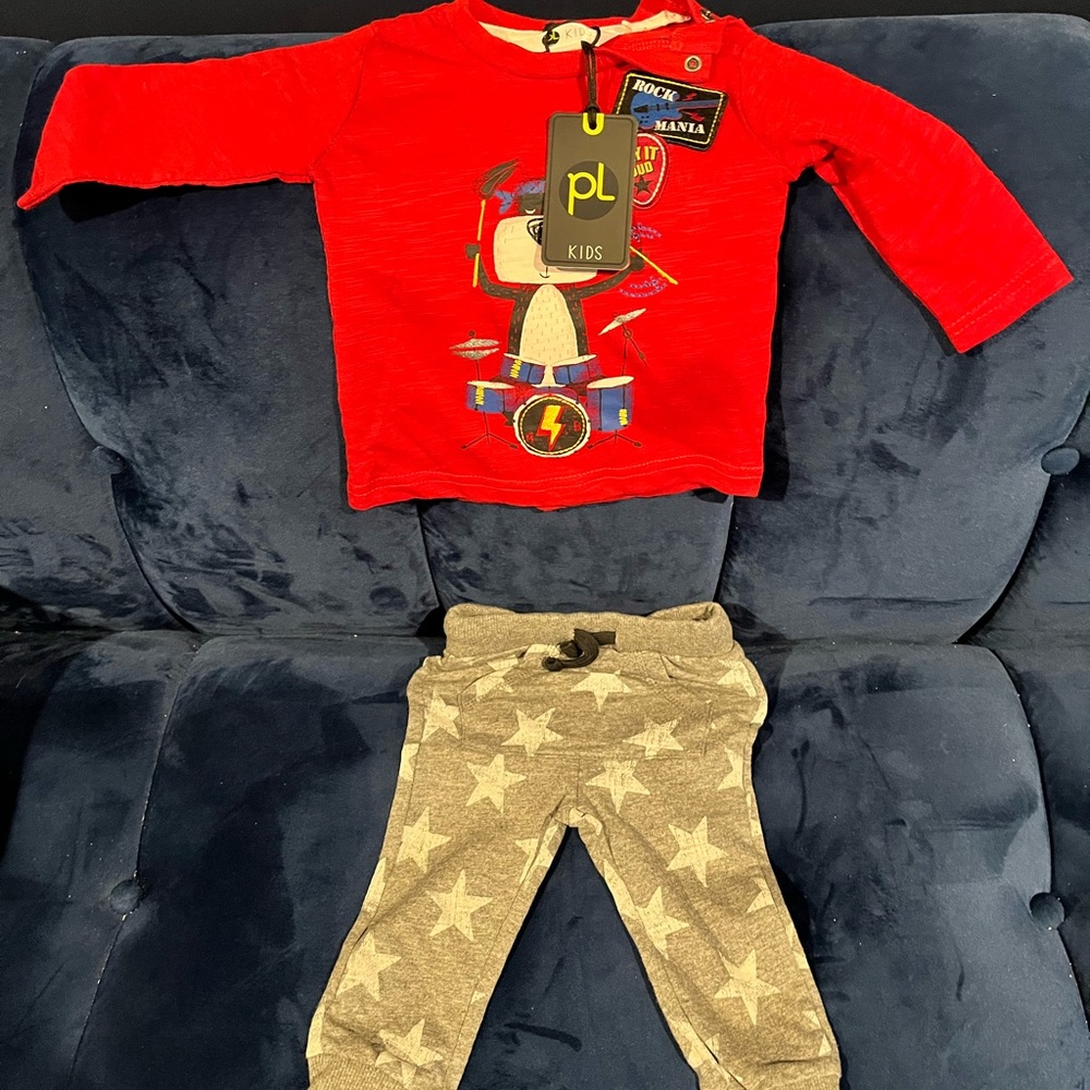 PL Kids shirt and star pants brand new